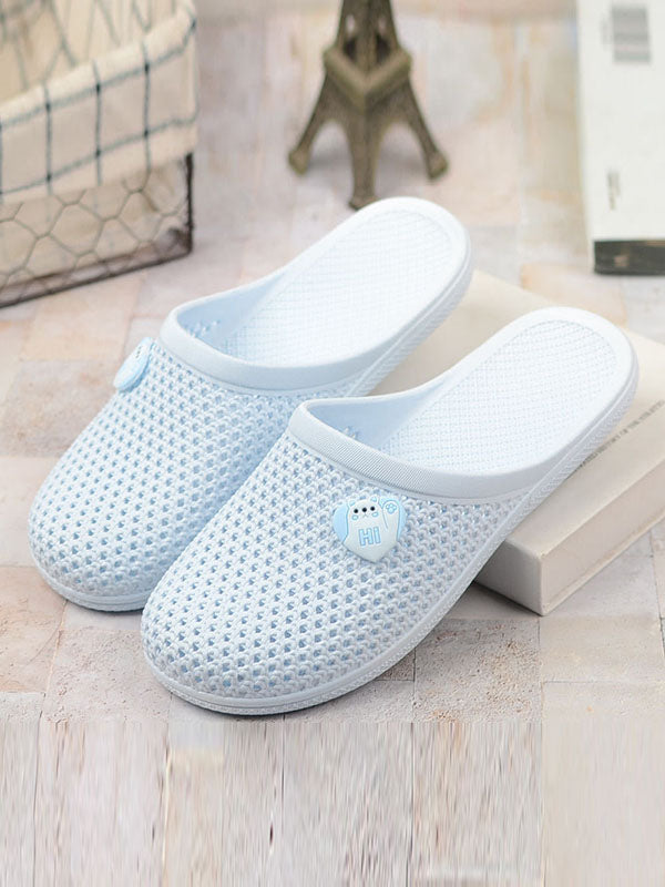 Hollow Round-Toe Slippers Mules&Slides