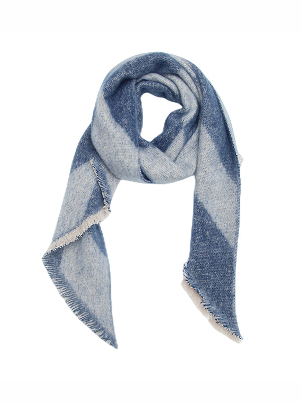 Diamond-Patterned Fringed Keep Warm Shawl&Scarf