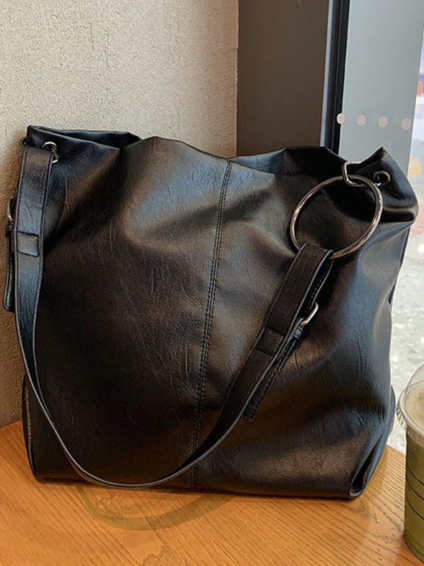 Urban Solid Color PU Shoulder Bag