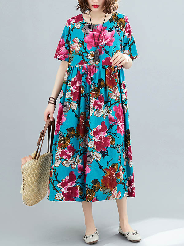 Loose Flower Printing National Dress
