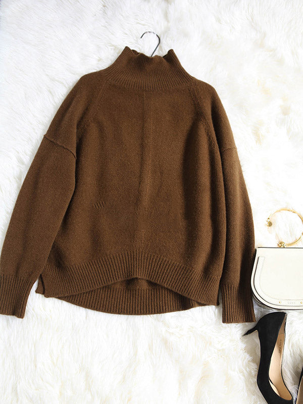 Warm Knitting High-neck Sweater