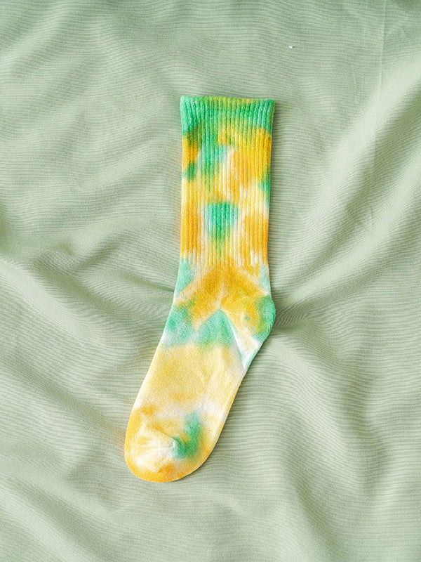 Pleated Tie-Dyed Socks