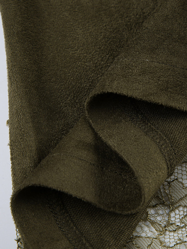 Drawstring Elasticity Gauze Split-Joint Zipper A-line High Waisted Skirts