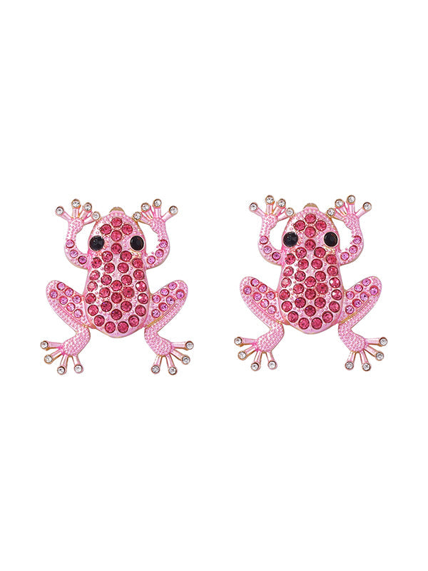 Animal Shape Rhinestone Shiny Earrings Accessories