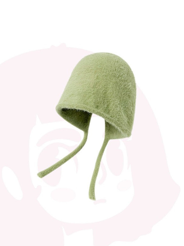 Keep Warm Solid Color Tied Hats&Caps
