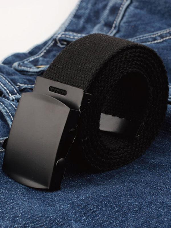 Casual 7 Colors Solid Color Canvas Weave Belt