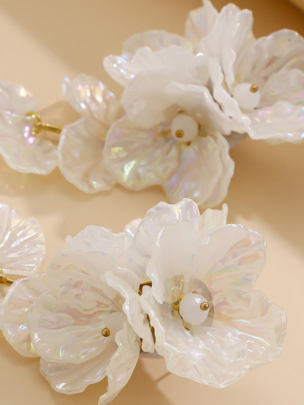 Beaded Flower Shape Earrings Accessories
