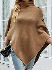 Casual 7 Colors High-Neck Sweater Cape