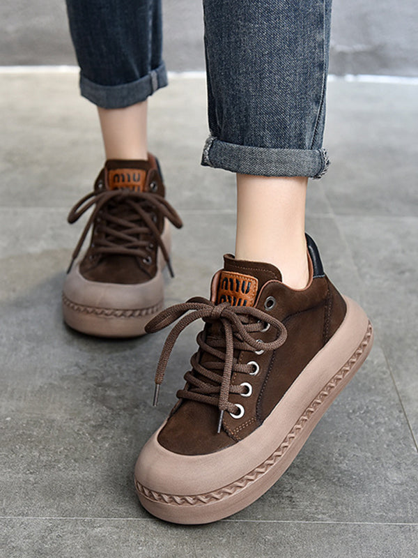 Round-Toe Tied Shoes Booties