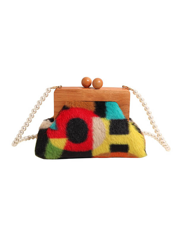 Contrast Color Zipper Handbags Crossbody Bags