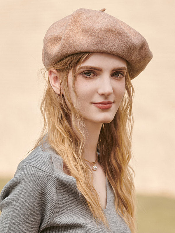 Simple Wool Solid Color Beret Hat