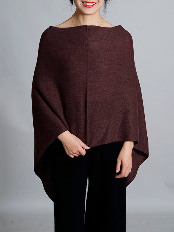100% Cashmere Solid Color Cape Shawl&Cloak