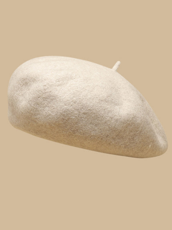 Simple Wool Solid Color Beret Hat