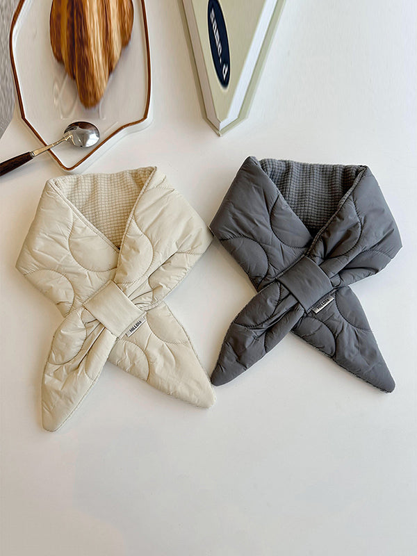 Keep Warm Solid Color Padded Scarf