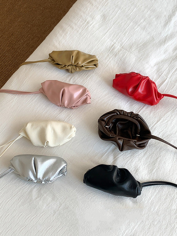 Geometric Pleated Solid Color Bags