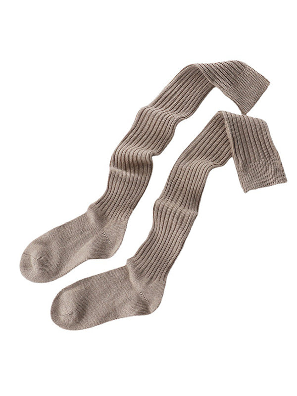 Casual Solid Color Stockings Accessories