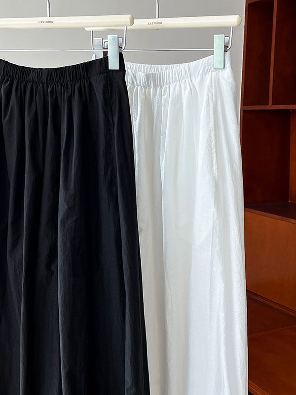 Elasticity Solid Color Split-Joint Harem Pants High Waisted Trousers Pants