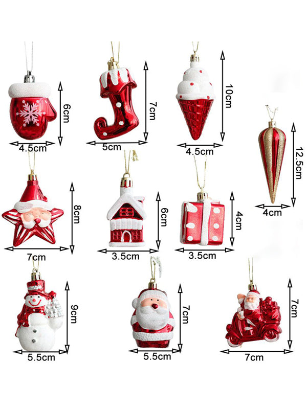 2 Pcs Snowman House Ice Cream Christmas Xmas Tree Decorations Pendant