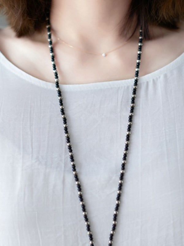 Casual Long Sleeves Loose Solid Color Round-Neck Maxi Dresses