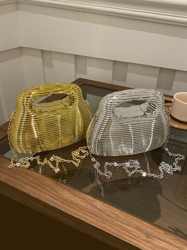 Geometric Shiny Zipper Handbags Crossbody Bags