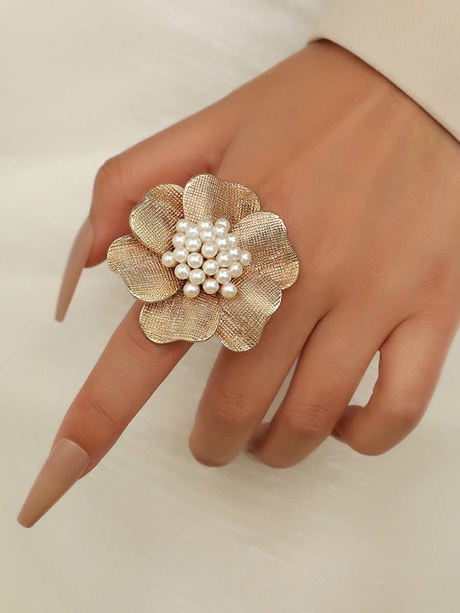 Adjustable Flower Shape Shiny Rings Accessories