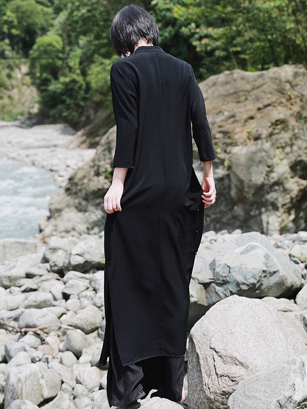 Vintage Solid Buckle Long Cheongsams