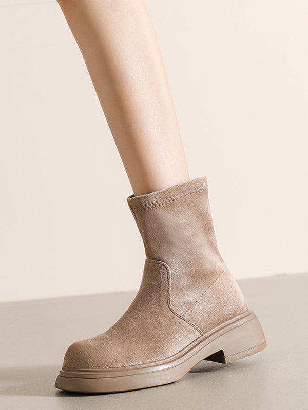 Round-Toe Split-Joint Boots