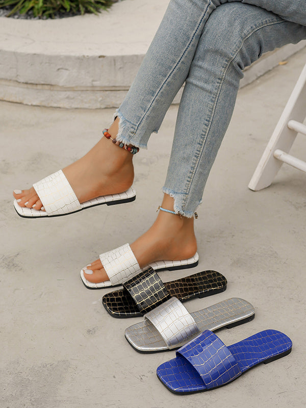 Open Toe Split-Joint Slippers Flats