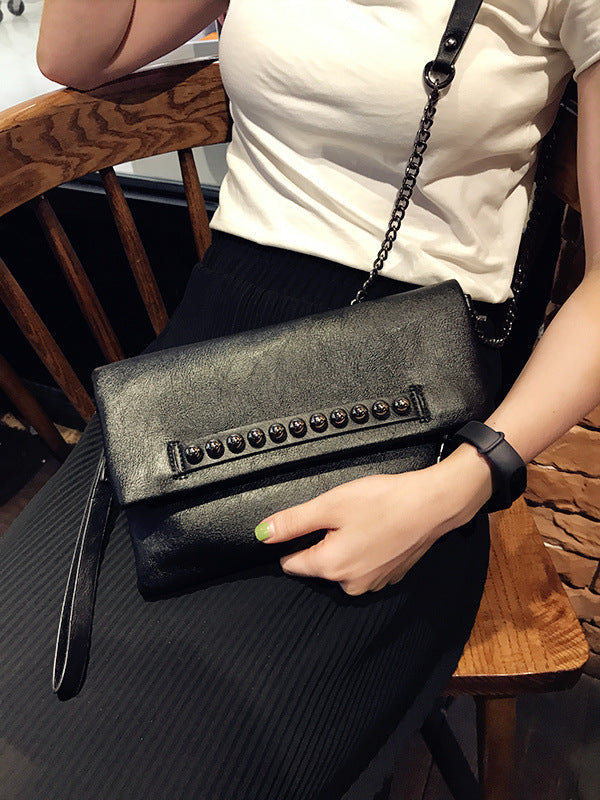 Geometric Rivet Split-Joint Handbags Bags