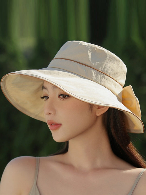Bowknot Split-Joint Sun Hat Fisherman Hat