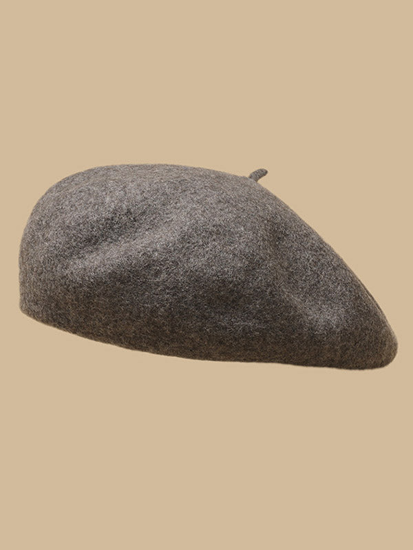 Simple Wool Solid Color Beret Hat
