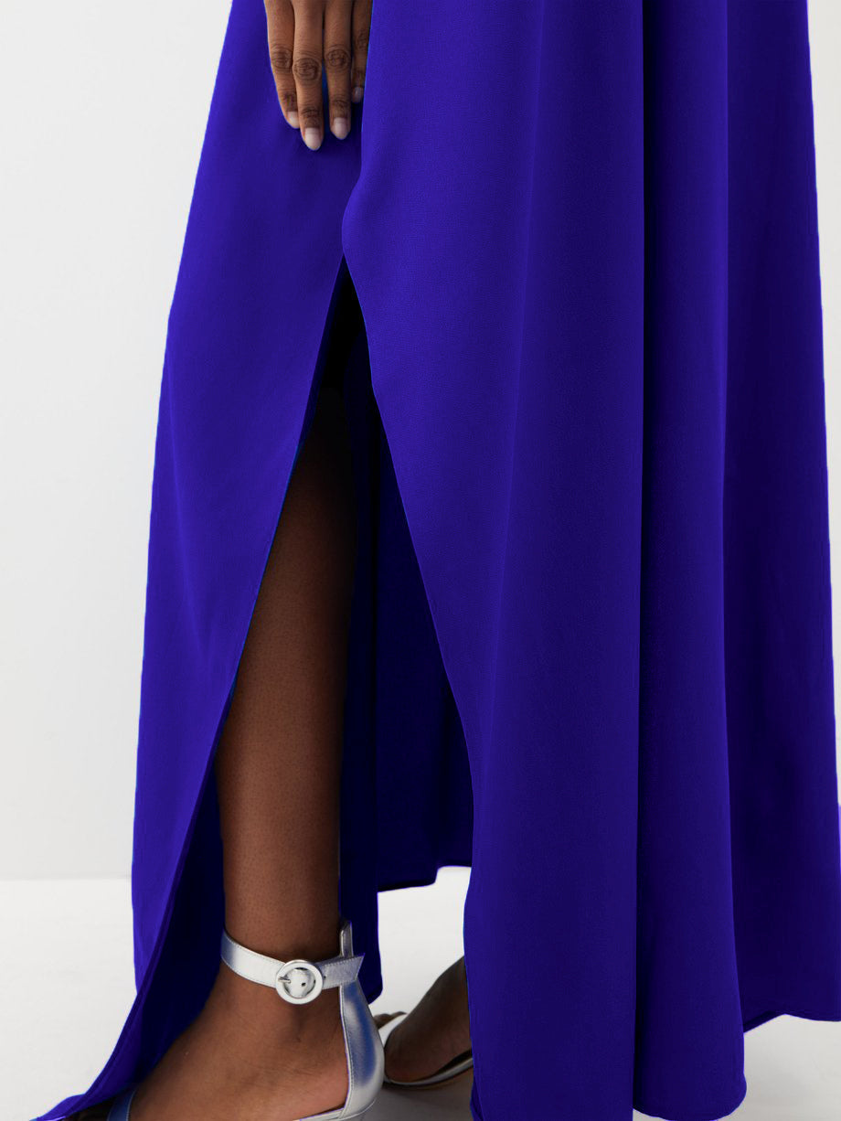 Long Sleeves Solid Color Split-Side One-Shoulder Evening Dresses Maxi Dresses