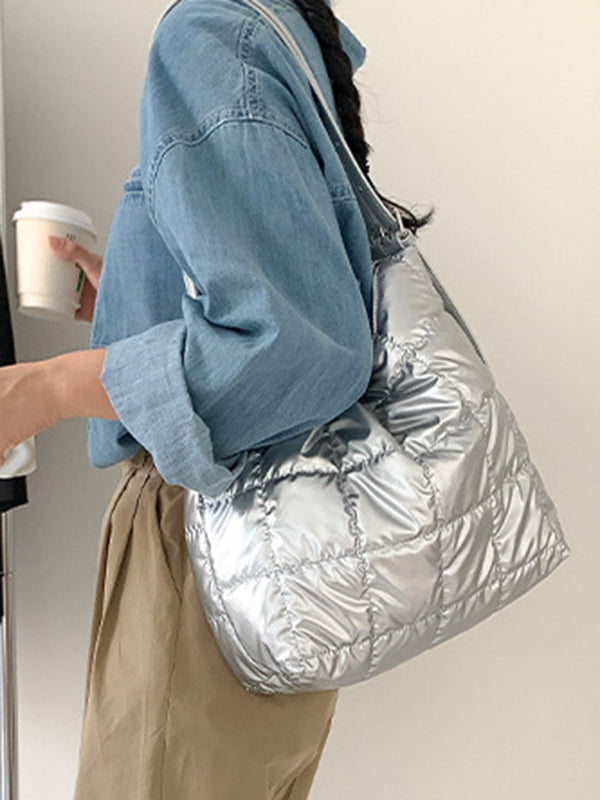 Buckle Split-Joint Padded Tote Bags Handbags