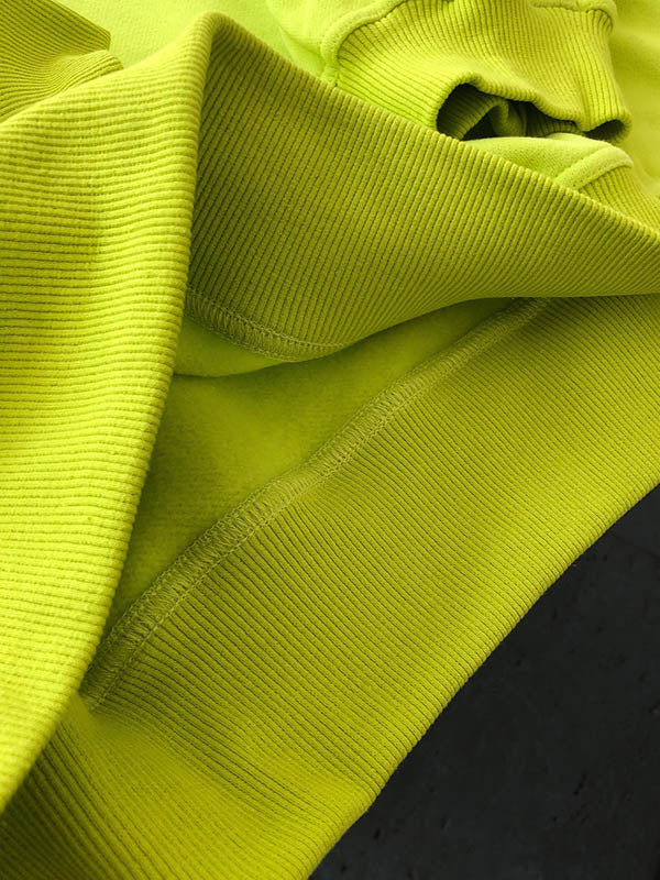 Stylish Fluorescent Green&Black Loose Casual Round-Neck Sweatshirt