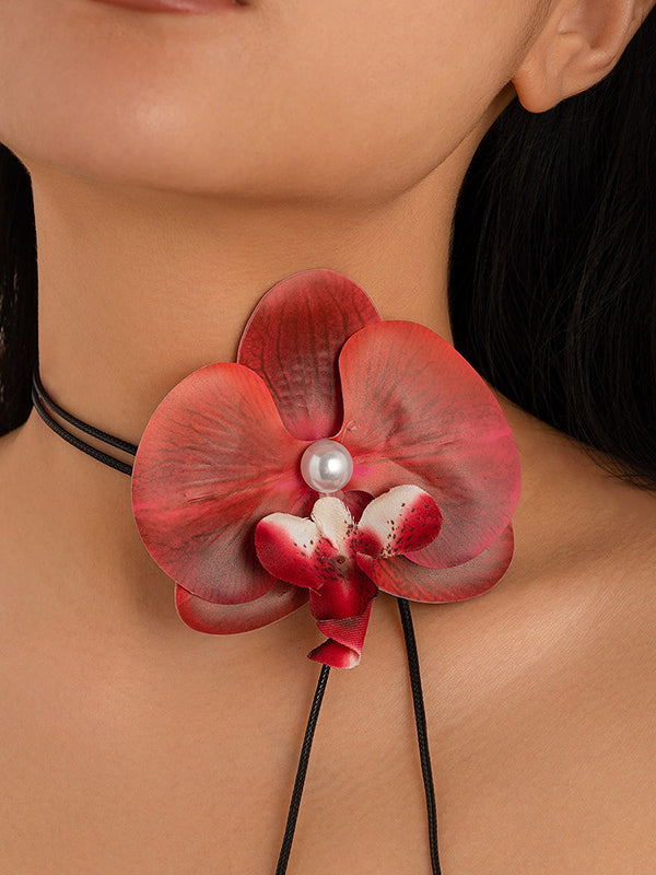 Flower Shape Tied Necklaces Accessories