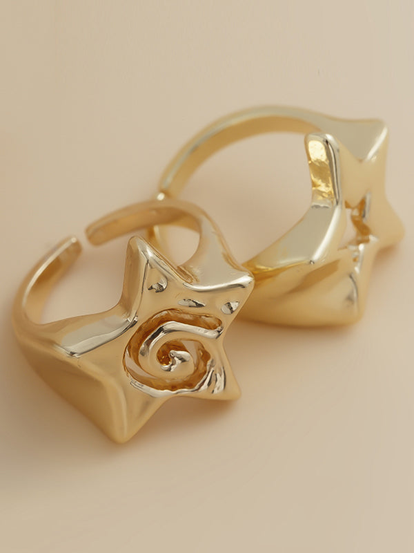 Adjustable Hollow Star Shape Normcore Rings Accessories