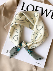 Animal Printed Geometric Letter Print Square Scarf