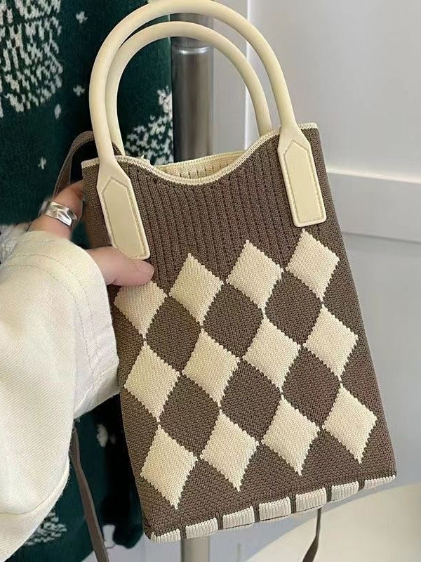 Houndstooth Split-Joint Handbags Crossbody Bags Bags