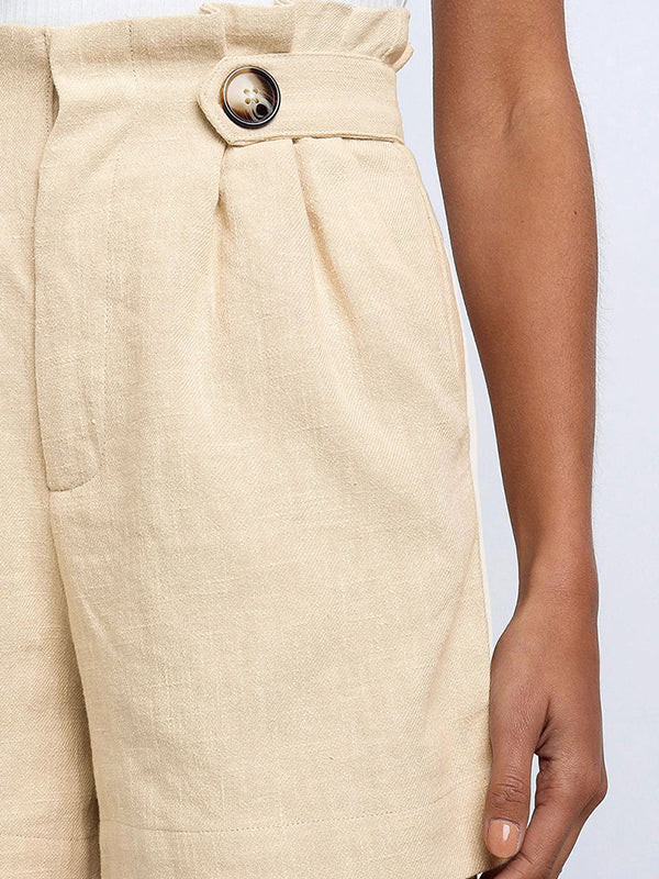 Pleated Split-Joint High Waisted Loose Shorts Bottoms