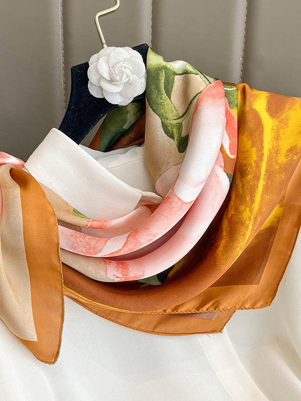 Floral Printed Square Scarfs&Hats