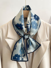 Contrast Color Floral Printed Scarf Hair Band