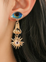 Contrast Color Eye Shape Geometric Drop Earrings Earrings Accessories