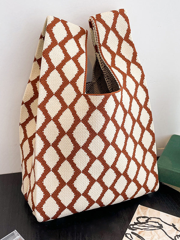 Rhombus Woven Handbag Bags Accessories