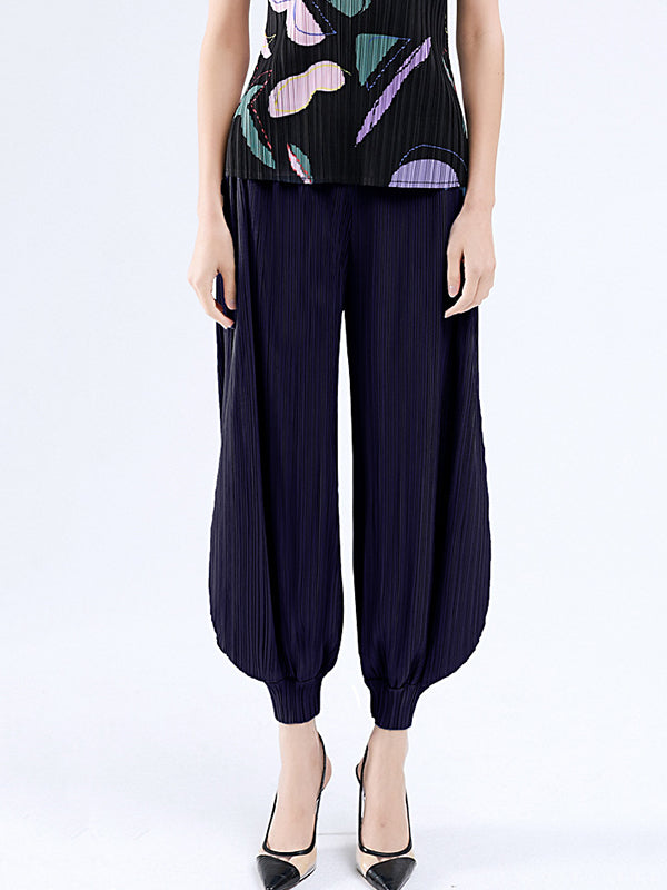 Simple Loose Solid Color Casual Harem Pants Bottoms