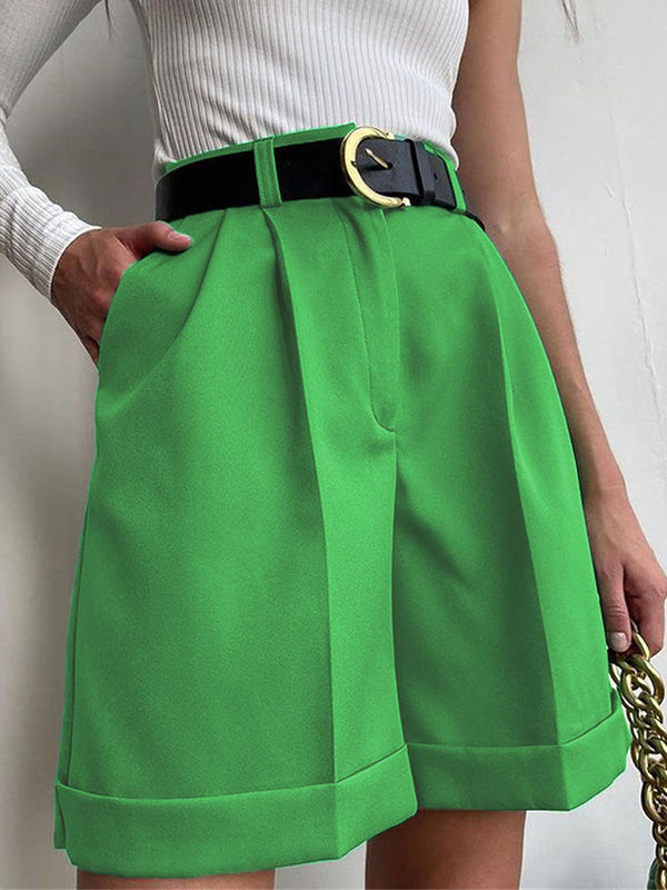 Solid Color Loose Shorts Bottoms