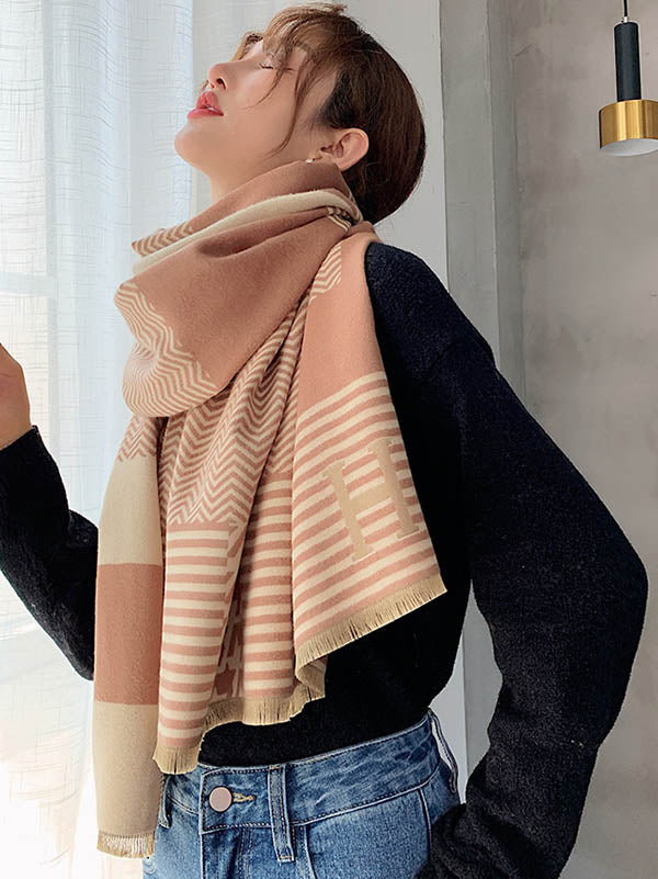 Imitation Cashmere Printed Double-Side Shawl Scarf