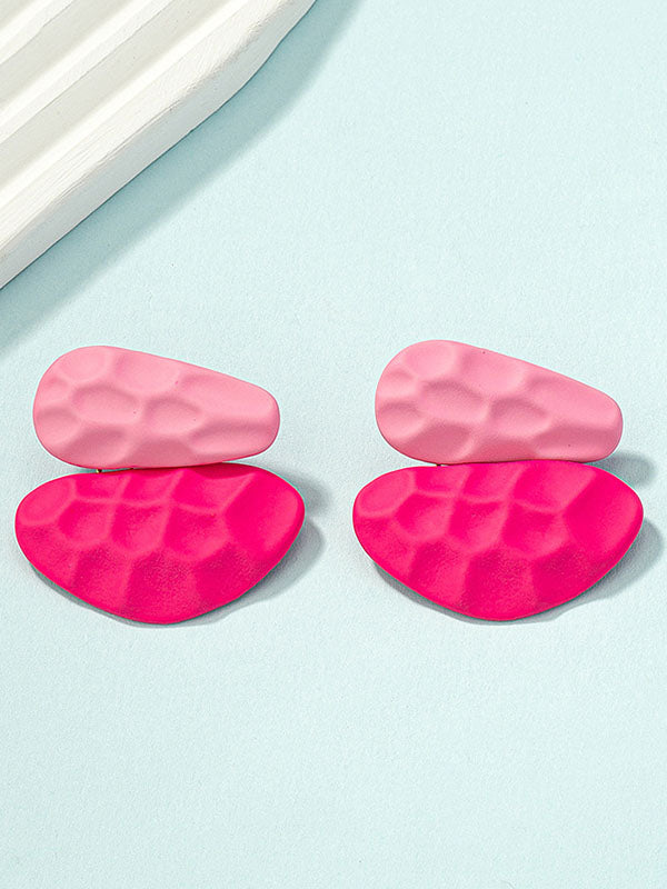 Contrast Color Geometric Drop Earrings