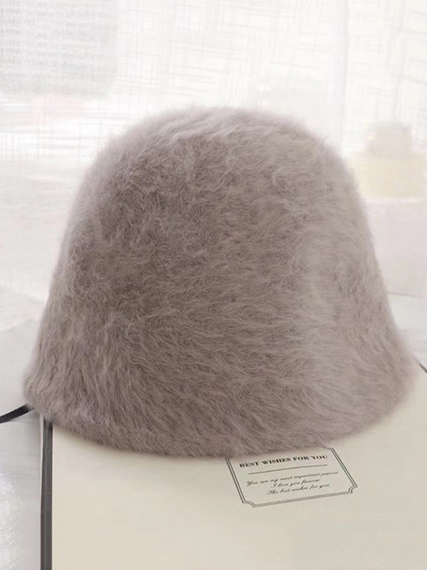 Drawstring Solid Color Split-Joint Hat Bucket Hat