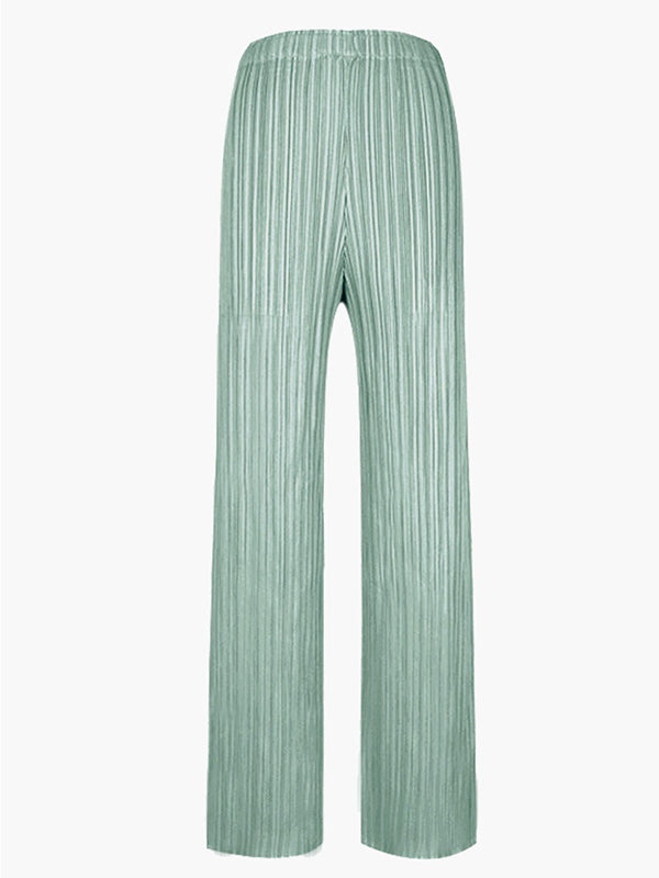 15 Colors Loose Elasticity High Waisted Wide Leg Pleated Pants
