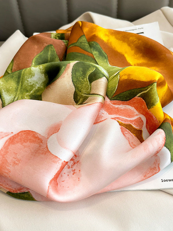 Floral Printed Square Scarfs&Hats